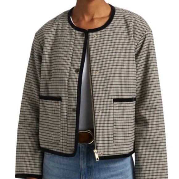Rails Women's Nota Jacket Ice Taupe Mini Check - Picture 1 of 4